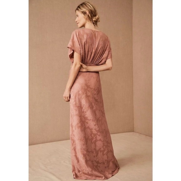 Anthropologie Hutch Lindy Dress in Sedona Textured Floral Draped Bodice Formal 4 - Picture 2 of 15